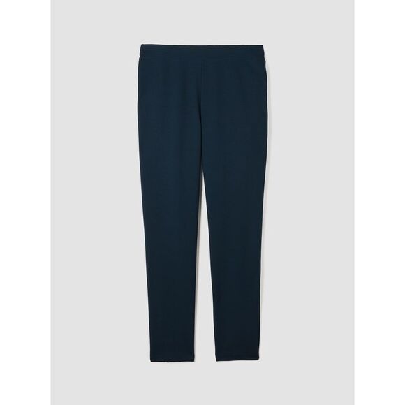 Eileen Fisher $198 Washable Flex Ponte Slim Pants Blue Petite NEW